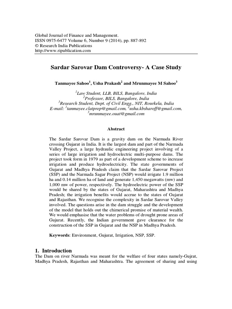 Narmada Bachao Andolan PDF Hydrology Water And The Environment