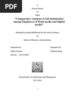 Level of Job Satisfaction Among Employees of Print Media and Digital Media