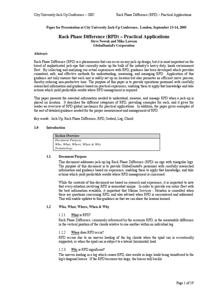 Managing Rack Phase Difference in Jack-Ups | PDF | Tide | Drilling Rig