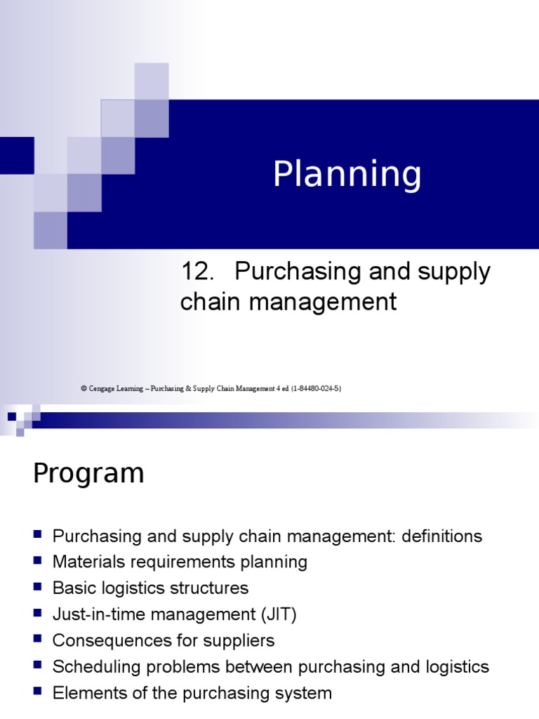 Planning: 12. Purchasing and Supply Chain Management | PDF | Supply ...