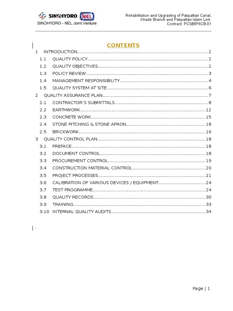 Quality Control Plan | Quality Assurance | Concrete