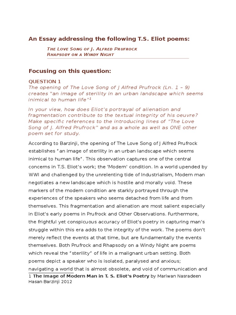 T.s. eliot poetic techniques image