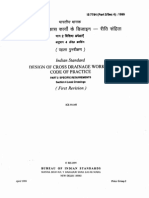 Indian Standard: Design of Cross Drainage Works - Code of Practice