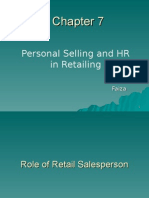 CHPT 7 - Personal Selling and HR in Retailing