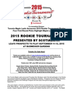 Toronto Maple Leafs Roster - Online Press Release - 2015 NHL Rookie Tournament