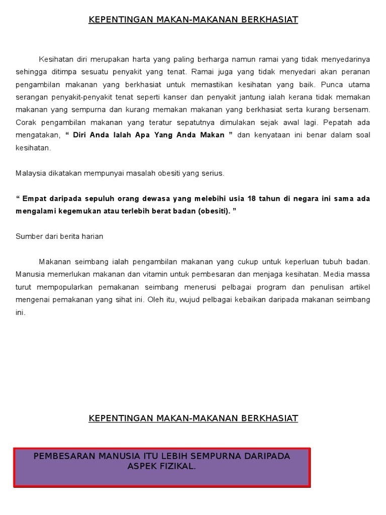 maksud makanan berkhasiat