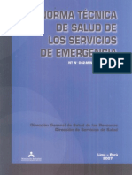 Norma Tecnica de Salud de los Servicios de Emergencia - NT 042-MINSA-Peru