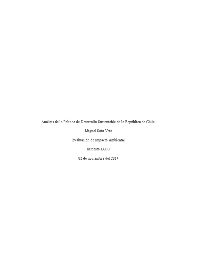Política de Desarrollo Sustentable en Chile | PDF | Desarrollo ...