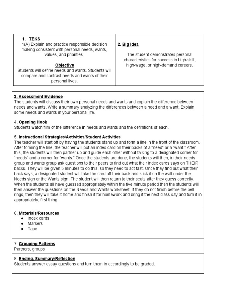 Understanding Needs vs. Wants in Life | PDF | Career & Growth