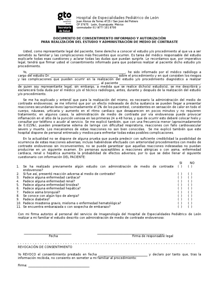 Consentimiento Informado | PDF | Consentimiento informado | Asma
