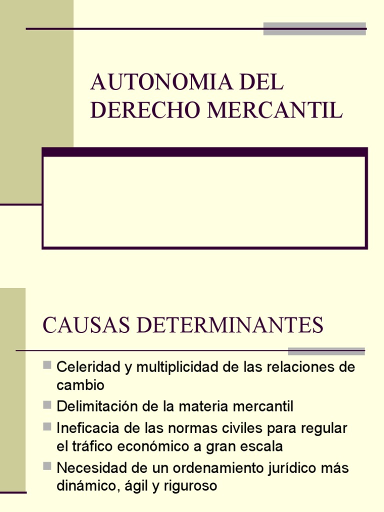 Autonomia Del Derecho Mercantil Legislación Gobierno