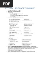 Python Language Features Summary