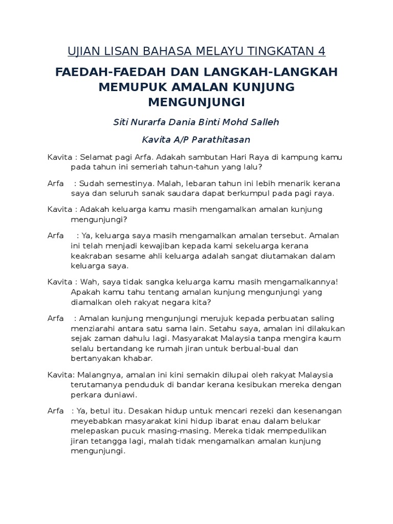Lisan Berkumpulan BM Tingkatan 4