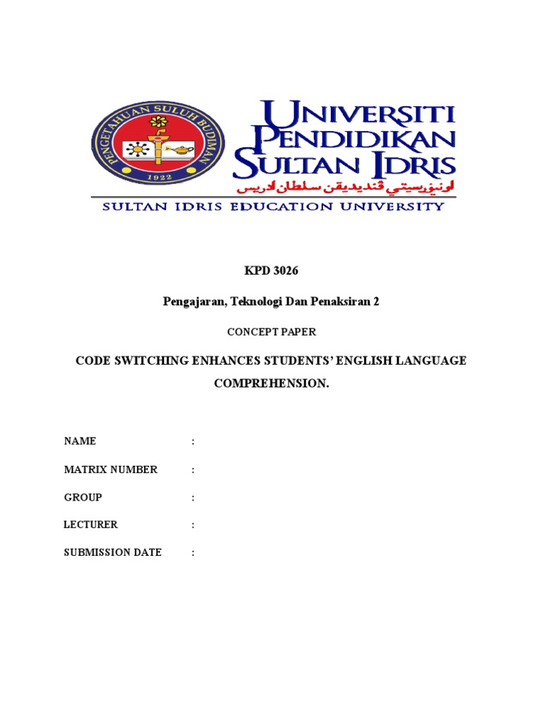 CODE SWITCHING (Concept Paper) . | PDF | Reading Comprehension ...