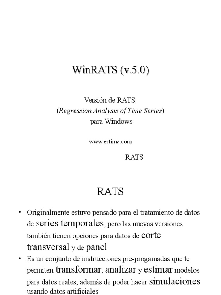 Guía de Uso de WinRATS 5.0 | PDF | Archivo de computadora | Software