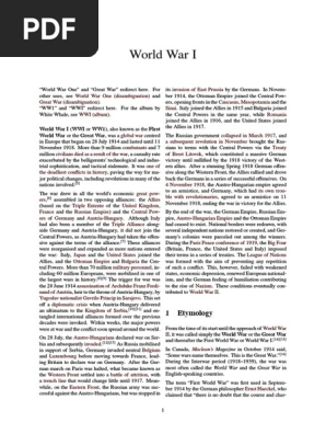 World War I World War I Central Powers