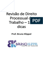 Revisão Processo Do Trabalho Dicas Bruno Klippel