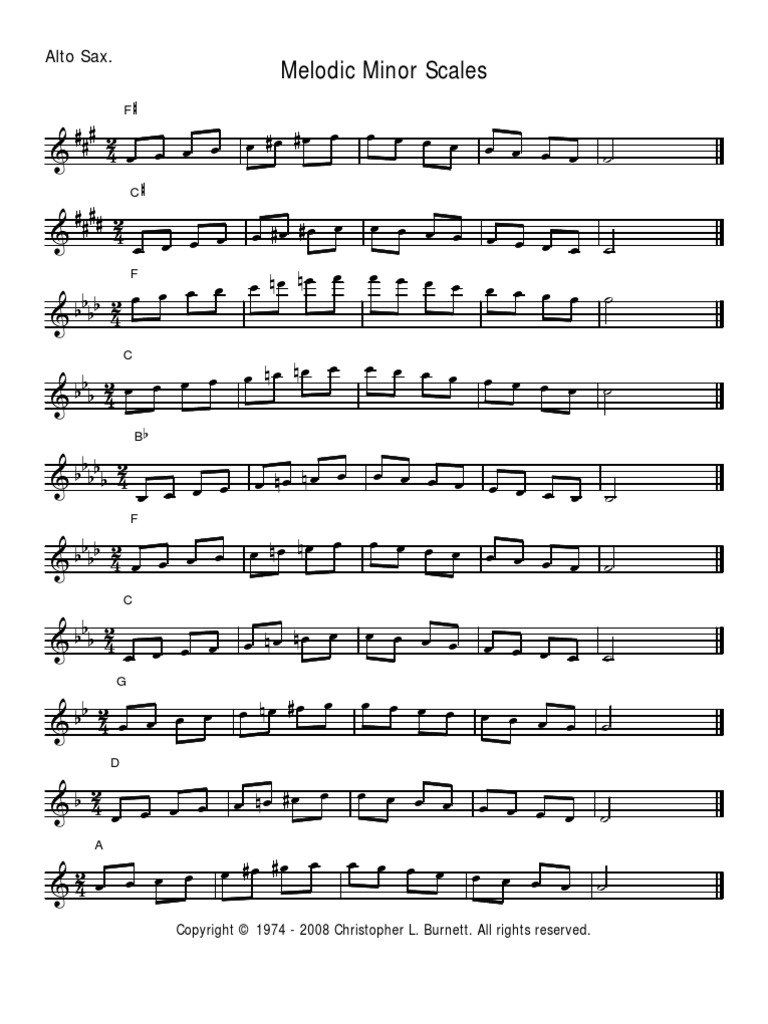 Melodic Minor Scales Alto Sax