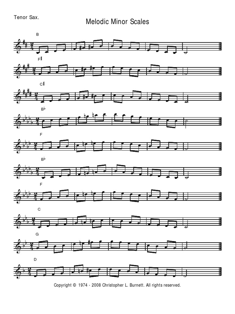 Melodic Minor Scales Tenor Sax