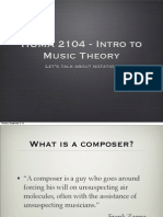 HUMA 2104 - Intro To Music Theory: Let's Talk About Notation