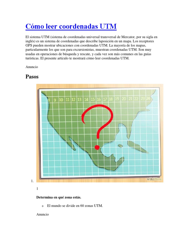 Cómo Leer Coordenadas UTM Tecnología geográfica