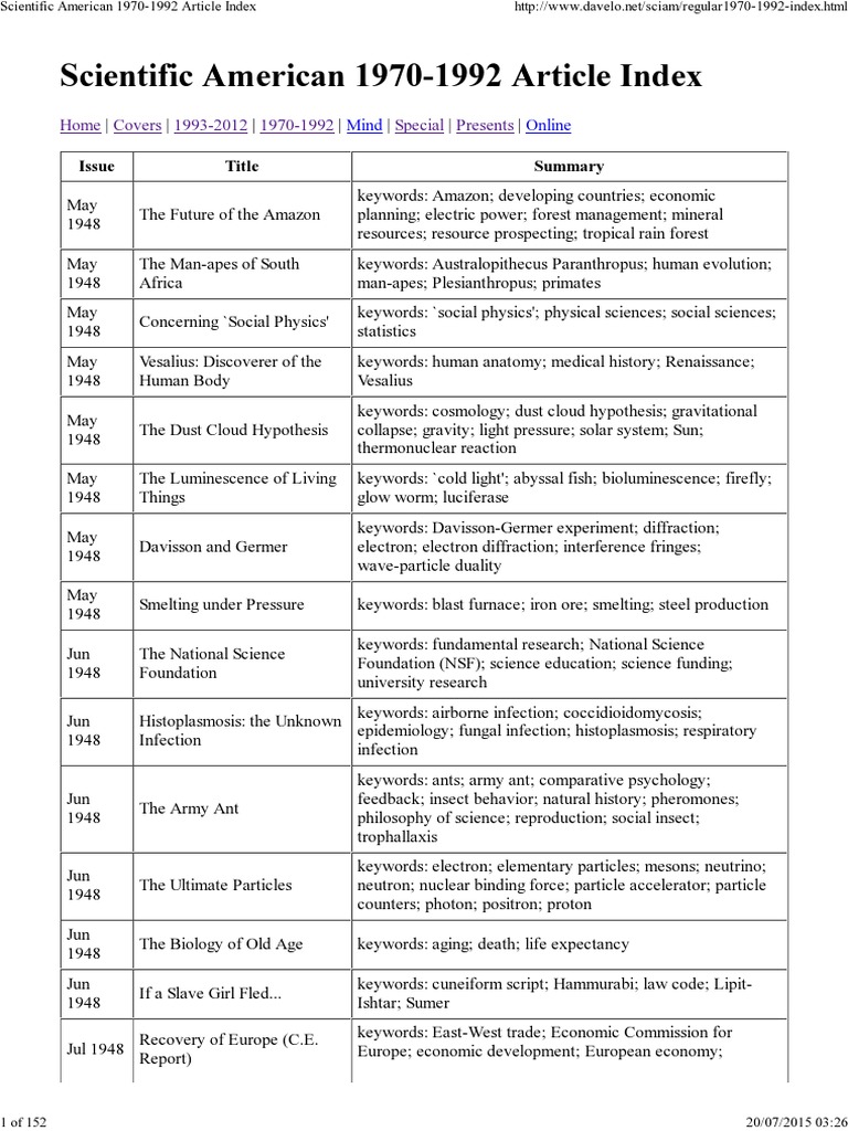 Scientific American 1970-1992 Article Index | PDF | Astronomy ...