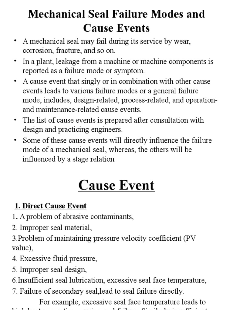 Mechanical Seal Failure Causes and Effects | PDF | Wear | Heat