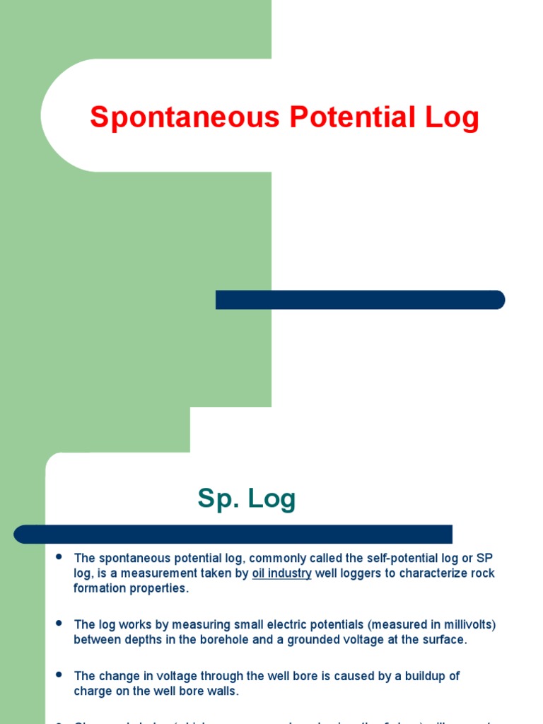 Spontaneous Potential Log Overview | PDF