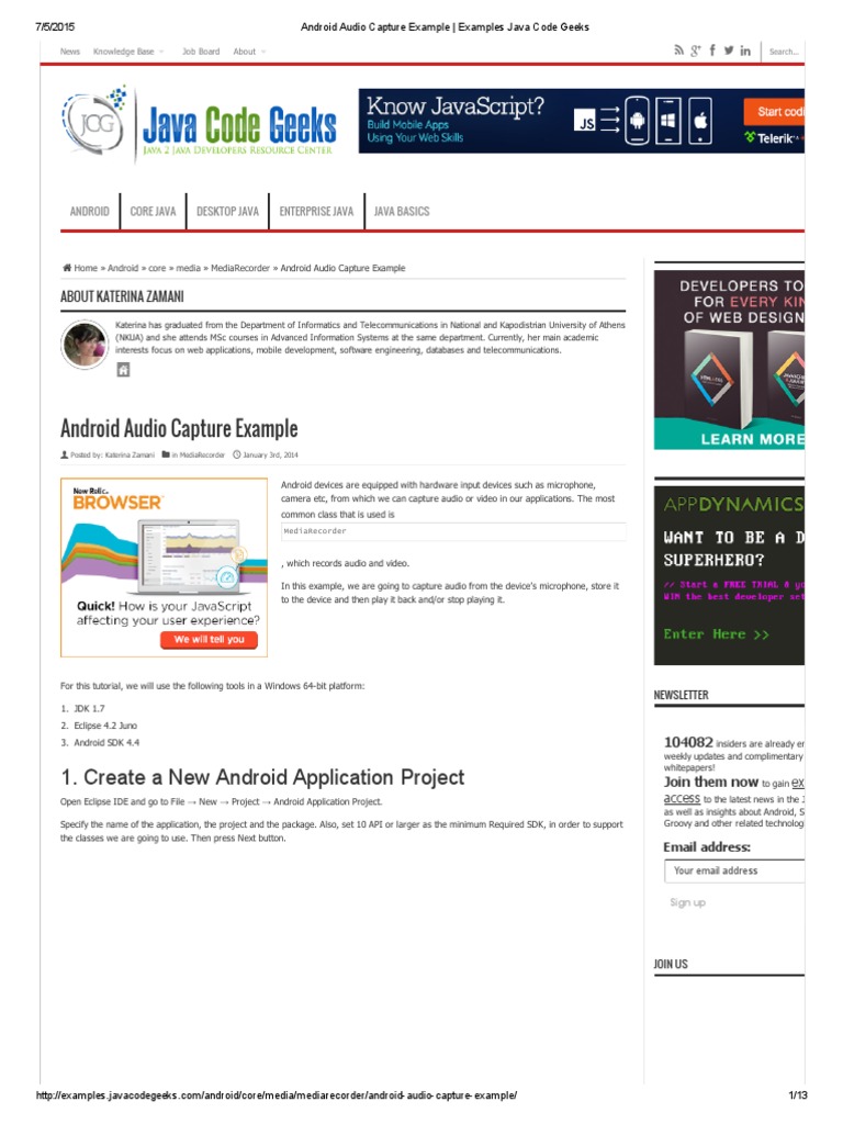 Android Audio Capture Example - Examples Java Code Geeks | PDF | Java ...