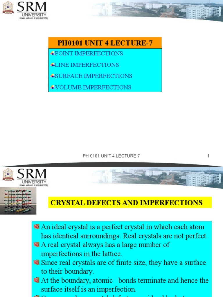 Types of Crystal Imperfections Explained | PDF | Dislocation | Crystal