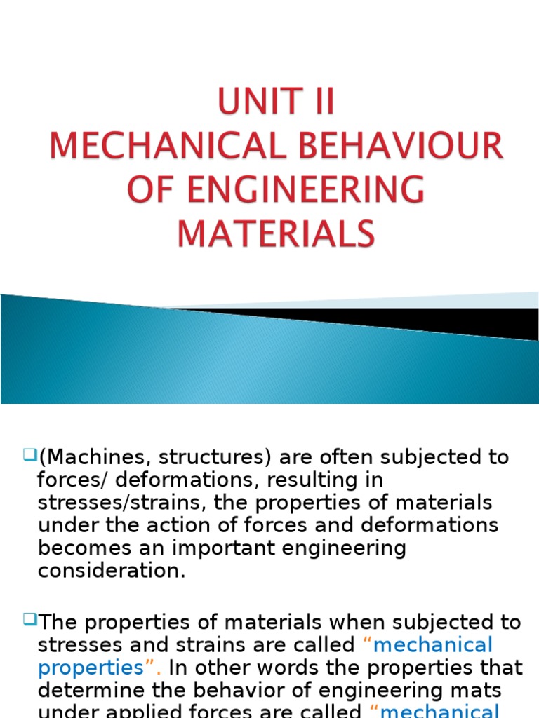 .Mechanical Behaviour of Materials 2 PDF Deformation (Engineering