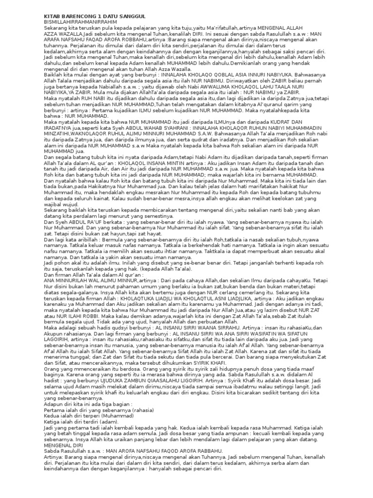 Kitab Barencong 1 Datu Sanggul PDF