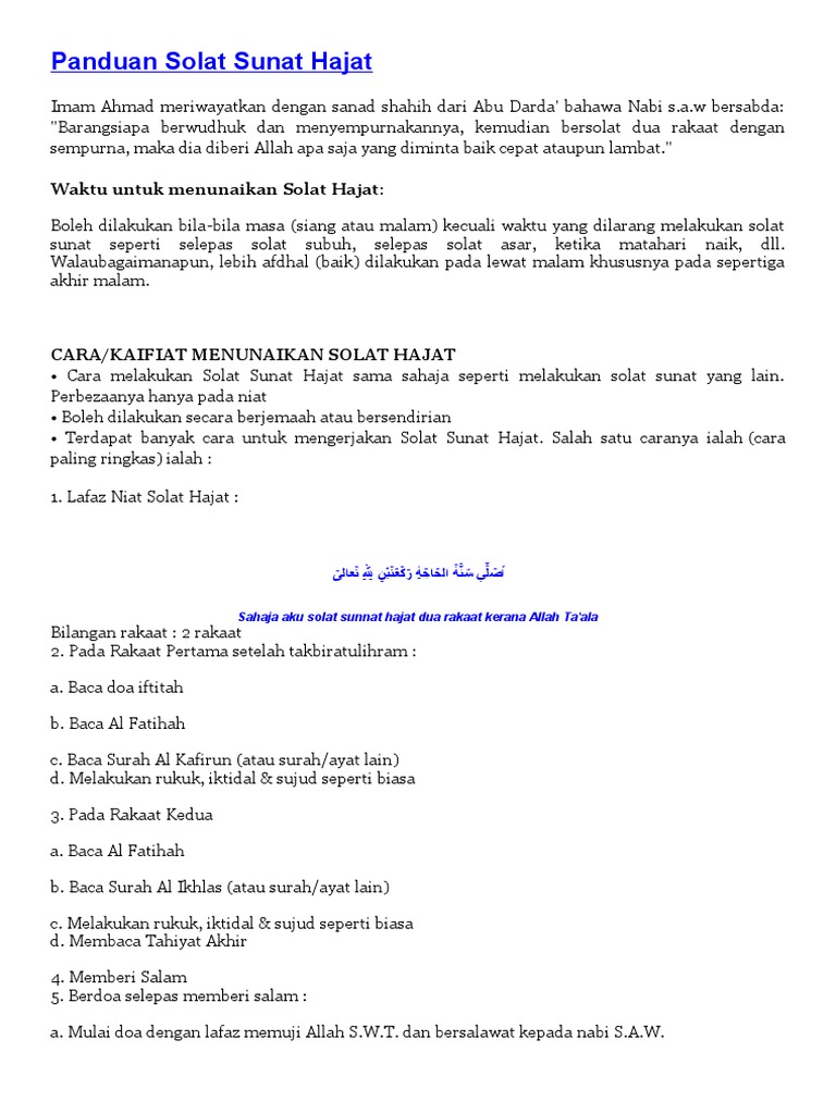 Panduan Solat Sunat Hajat Pdf