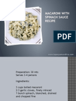 Macaroni With Spinach Sauce Recipe
