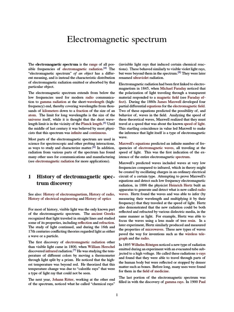 INTRODUCTION TO ELECTROMAGNETIC SPECTRUM PDF NOTES visual data 7