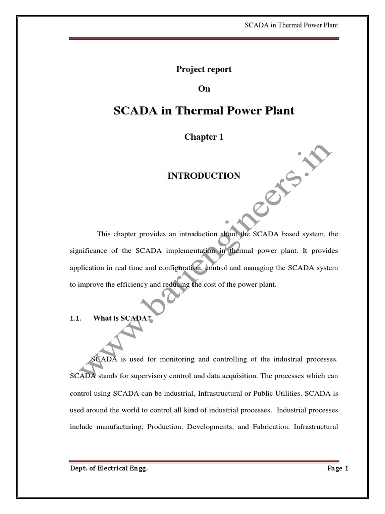 SCADA in Thermal Power Plant | PDF