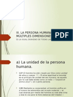 La Persona Humana y Sus Múltiples Dimensiones