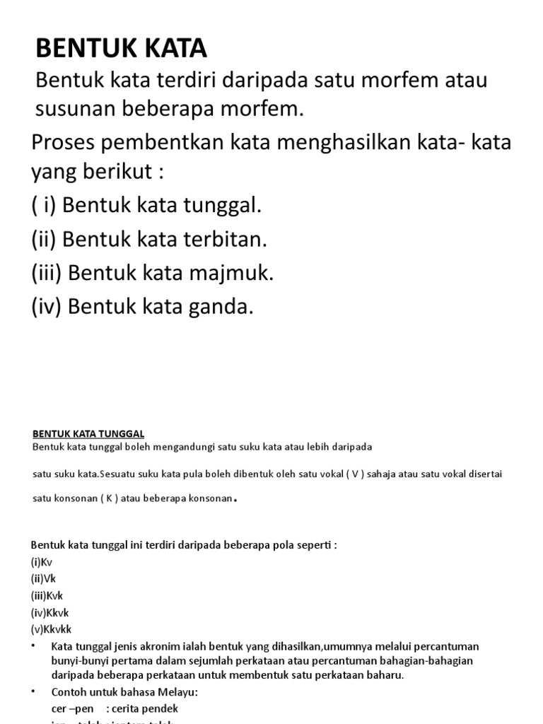 Bentuk Kata | PDF