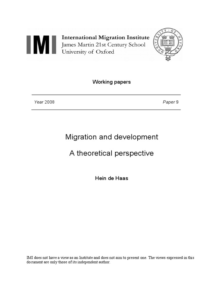Migration and Development Theories | PDF | History