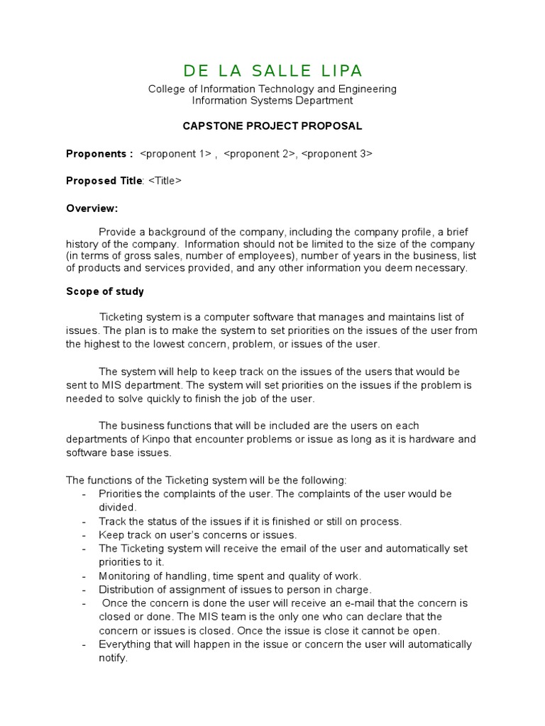 capstone project proposal sample
