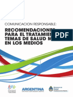 Recomendaciones Tratamiento Temas Salud Mental Medios