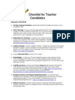 Checklist For Teacher Candidates