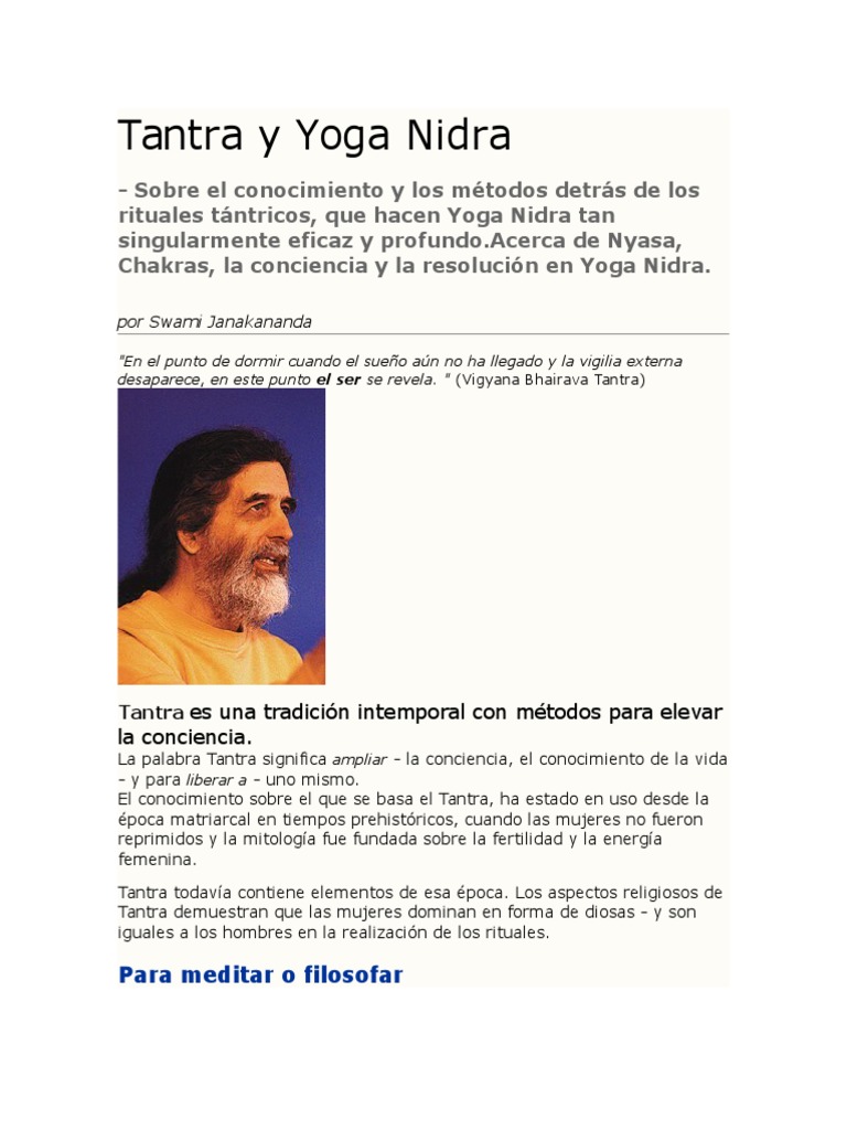 Tantra y Yoga Nidra: Conexiones Profundas | PDF | Yoga | Meditación