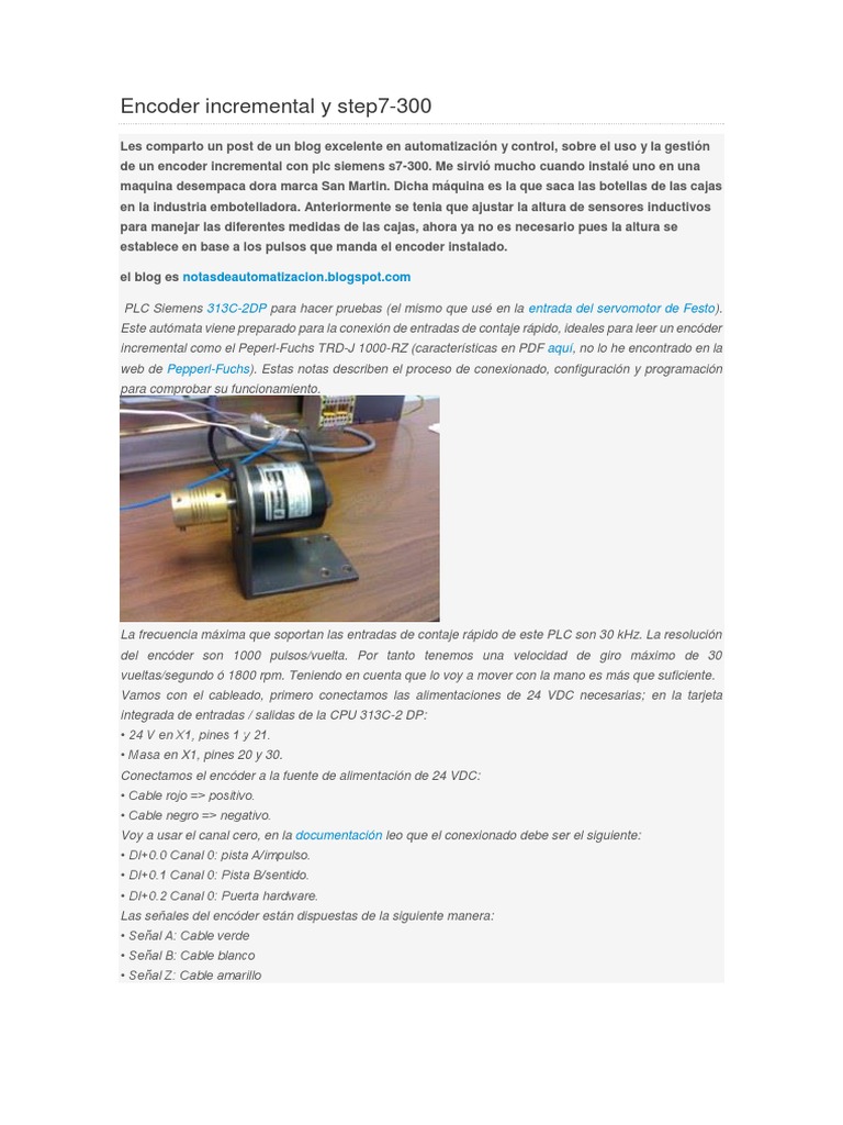 Uso de Encoder Incremental en S7-300 | PDF | Informática | Ingenieria ...