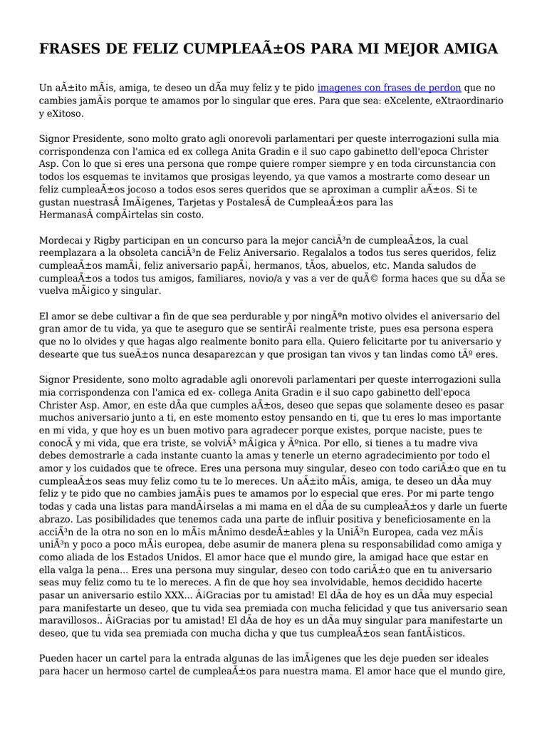 FRASES DE FELIZ CUMPLEAñOS PARA MI MEJOR AMIGA | PDF | Amor | Ocio, image size:768x1024