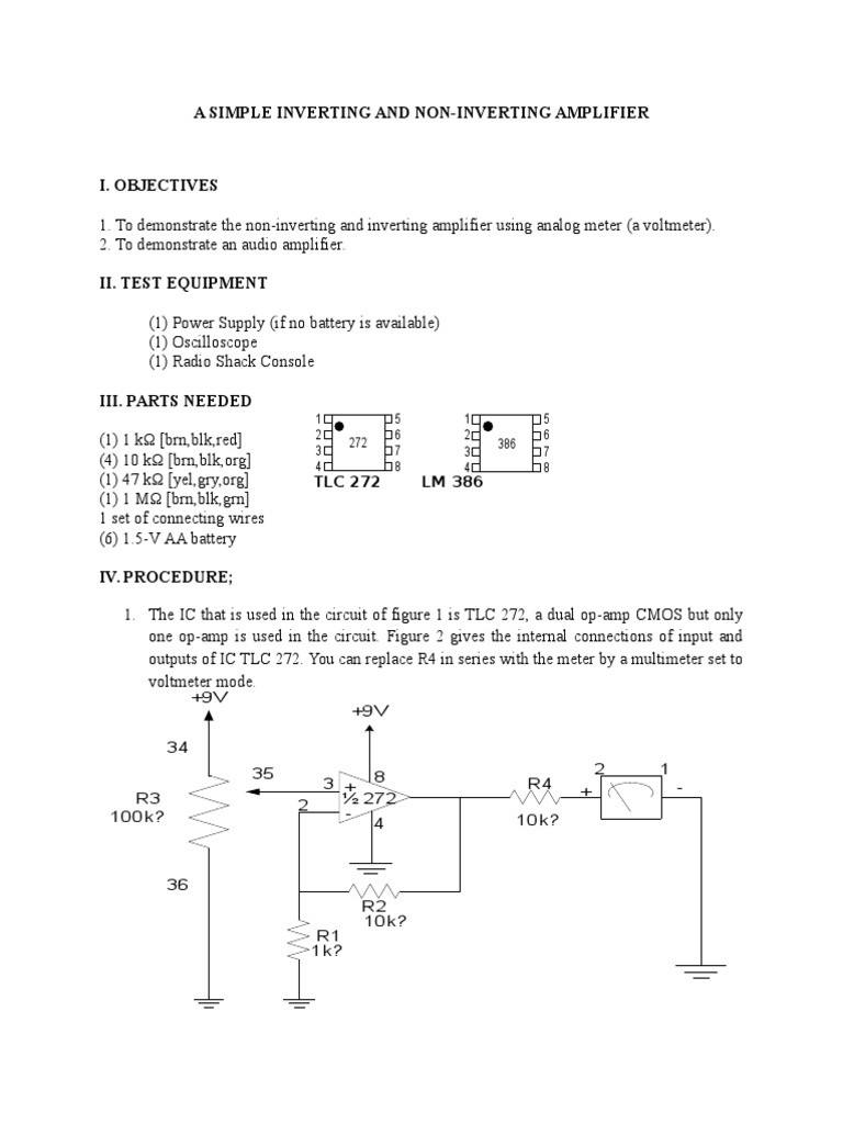 A Simple Inverting And Non Inverting Amplifier Amplifier Operational Amplifier