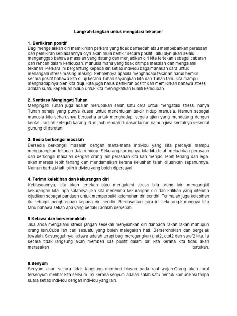 Langkah Mencegah Tekanan Dalam Kalangan Pelajar Surat Khabar