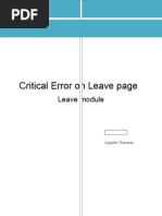 Critical Error Apply Modify Leave