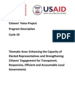 C 10 Thematic Area Enhancing The Capacity of Elected Representatives and Strengthening Citizens Engagement For Transparent Responsive Efficient PDF