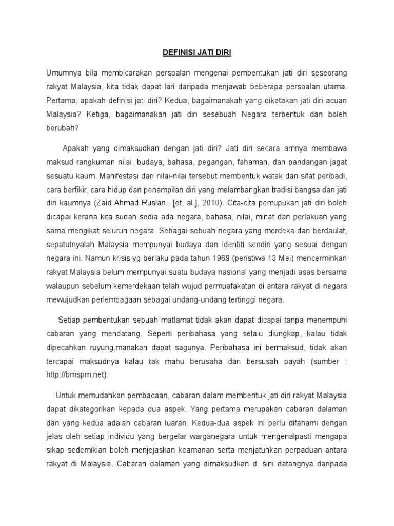 Definisi Jati Diri Pdf
